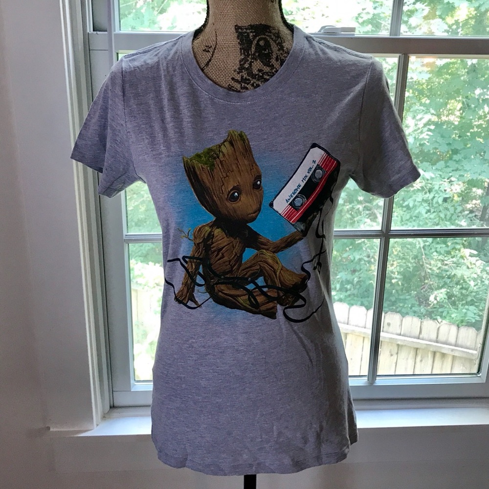 Baby Groot Guardians of the Galaxy shirt grey